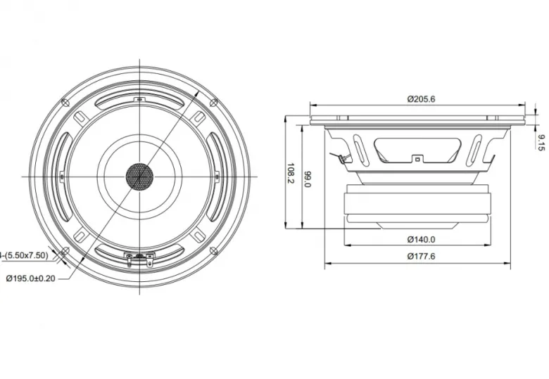 SB Audience Bianco-8MW125 8" midbas, styck