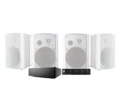Sonos Amp med SC4B högtalarväxel & 2 par vita DLS MB6i