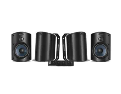 System One SC4B högtalarväxel & 2 par Polk Audio Atrium 4 Svarta Utomhushögtalare