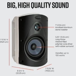 System One SC4B högtalarväxel & 2 par Polk Audio Atrium 6 Vita Utomhushögtalare