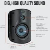 System One SC4B & 2 par Polk Audio Atrium 6 svarta utomhushögtalare