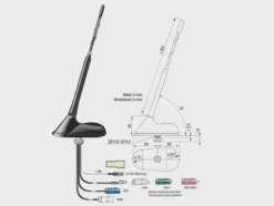 Takantenn AM/FM DAB+ GPS DVB-T, aktiv