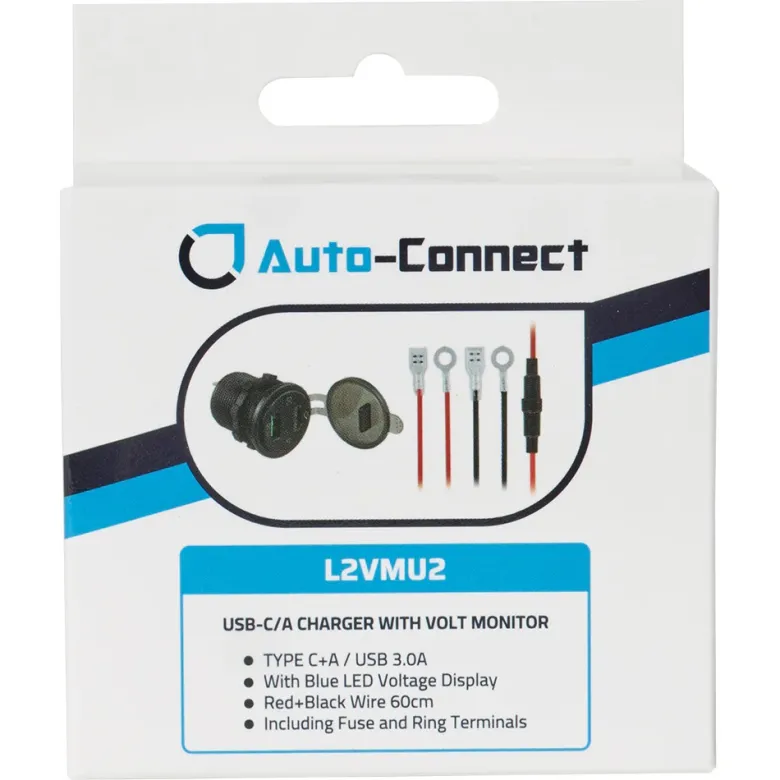 USB-laddare med voltmätare och USB-C