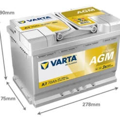 Varta Dynamic AGM 760A 70Ah, startbatteri