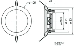 Visaton inbyggnadshögtalare DL8