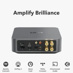 WiiM Amp med DLS Flatbox D-One, 2.0 stereopaket i vitt