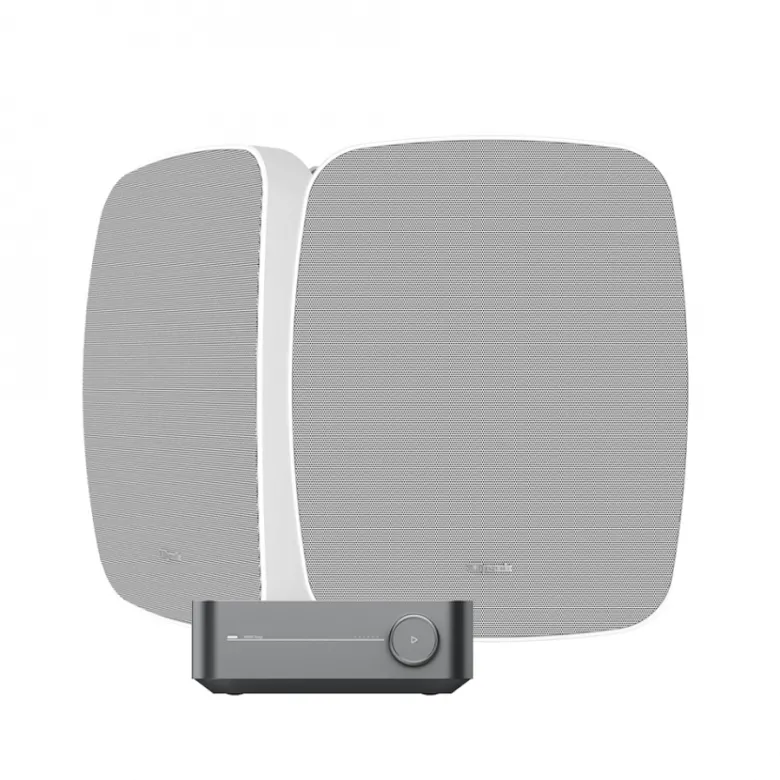 Wiim Amp Pro med Klipsch RSM-650, utomhuspaket i vitt