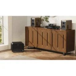 WiiM Sub Pro kompakt trådlös subwoofer, svart