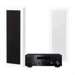 Yamaha R-N600A & DLS Flatbox XL i mattvit, stereopaket