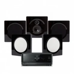 Yamaha RX-V6A & DLS Flatbox D-One 5.0 hemmabiopaket, pianosvart
