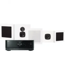 Yamaha RX-V4A & DLS Flatbox Mini On-Wall 5.0 hemmabiopaket, vit